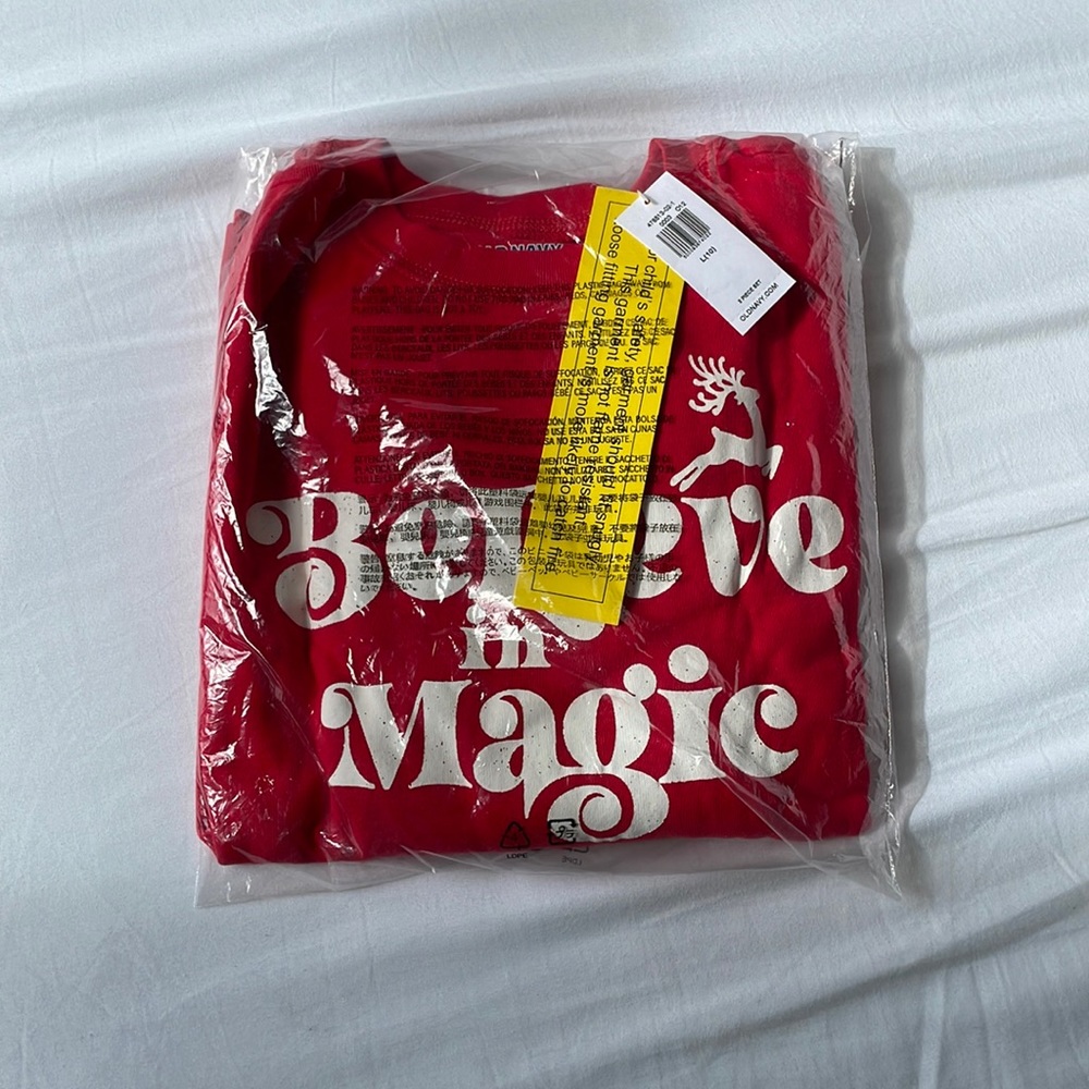 NWT Kids Old Navy Christmas Pajamas Size L (10) Red and White Fair Isle